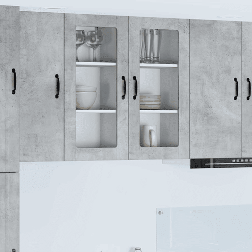 Lote de 2 Armários de cozinha suspendidos - Cozinha modular Colgantes Cinzento 40 x 31 x 80 cm