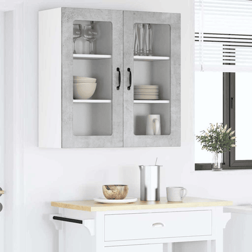 Lote de 2 Armários de cozinha suspendidos - Cozinha modular Colgantes Cinzento 40 x 31 x 80 cm