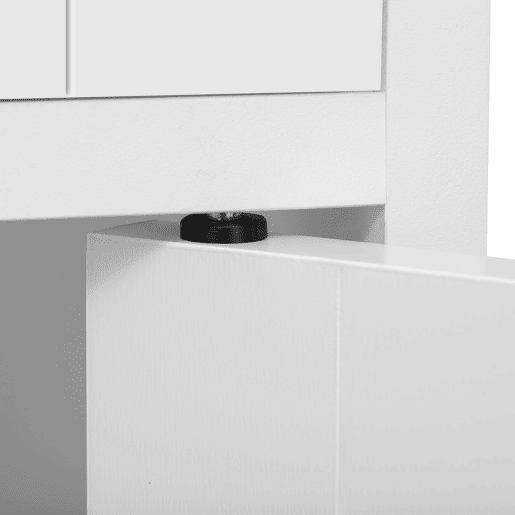 Ilha de cozinha com rodas extensível - bancada e gavetas - branco e natural