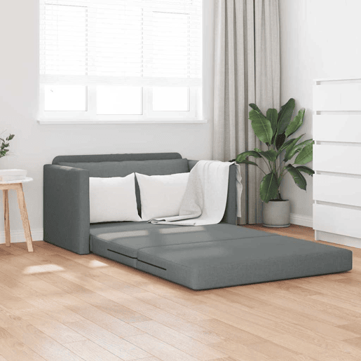 Sofá-cama, Sofá conversível Cinza Escuro 124 x 71 x 78 cm Veludo