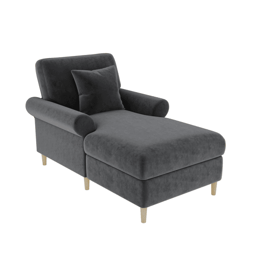 Poltrona Relax XXL - Poltrona de leitura, reclinável, de veludo - Cinza