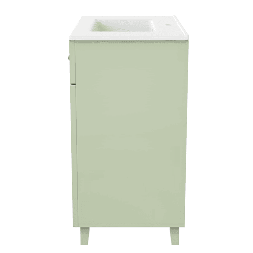Móvel de casa de banho 81,7 cm - Lavatório cerâmico, arrumação multifuncional, pés em madeira, design moderno - Verde Móvel de casa de banho 81,7 cm - Lavatório cerâmico, arrumação multifuncional, pés em madeira, design moderno - Verde