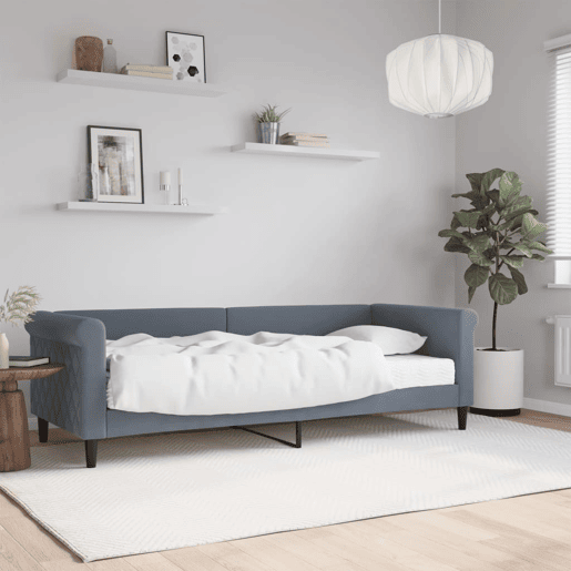 Sofá-cama, Sofá conversível com colchão 80x200 cm veludo cinzento-escuro