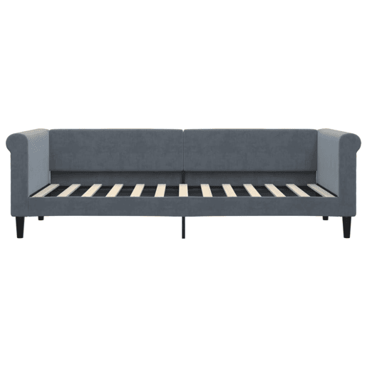 Sofá-cama, Sofá conversível com colchão 80x200 cm veludo cinzento-escuro
