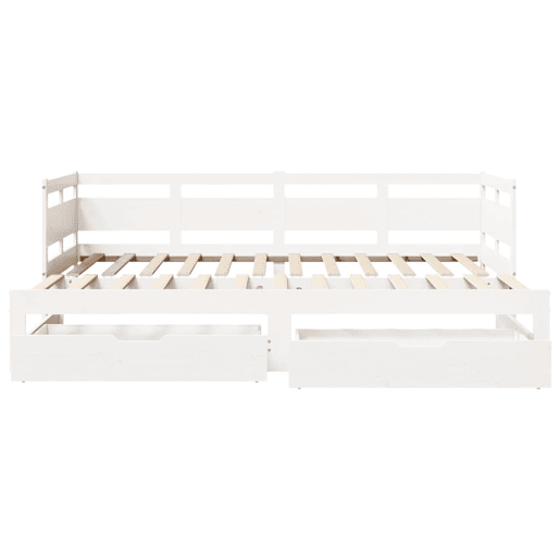 Sofá-cama, Sofá conversível com gavetão e gavetas sem colchão 90x190 cm branco