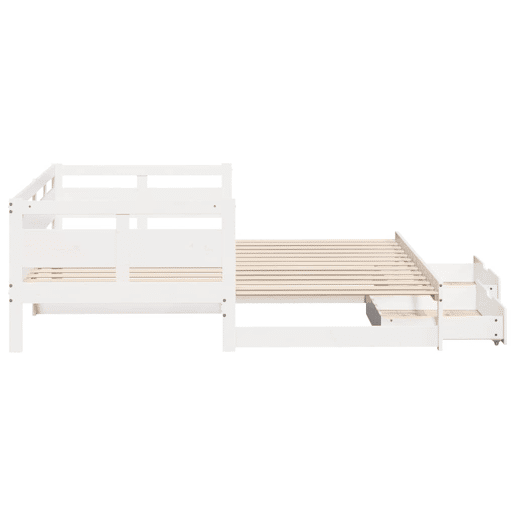 Sofá-cama, Sofá conversível com gavetão e gavetas sem colchão 90x190 cm branco