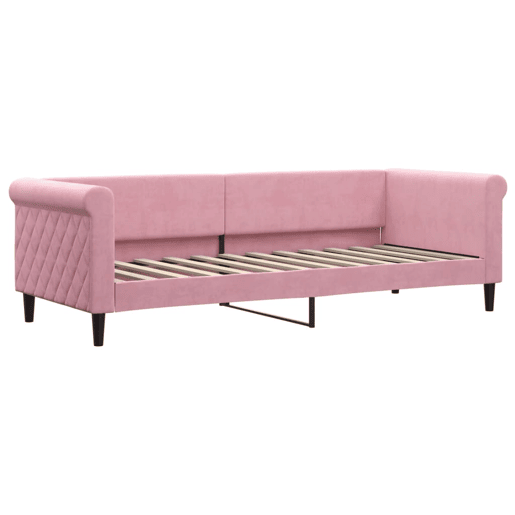 Sofá-cama, Sofá conversível com colchão 80x200 cm veludo rosa