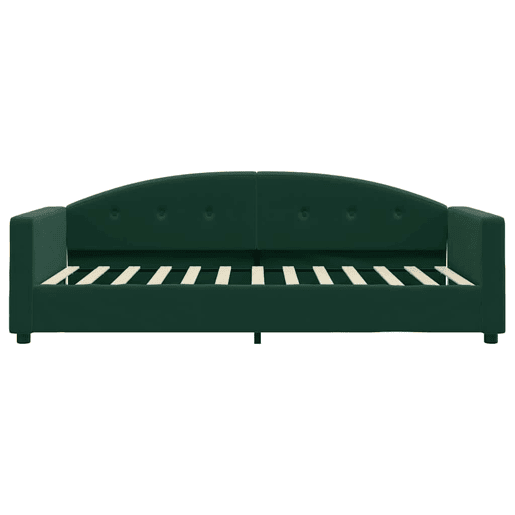 Sofá-cama, Sofá conversível 90x200 cm veludo verde-escuro