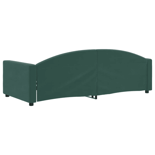 Sofá-cama, Sofá conversível 90x200 cm veludo verde-escuro