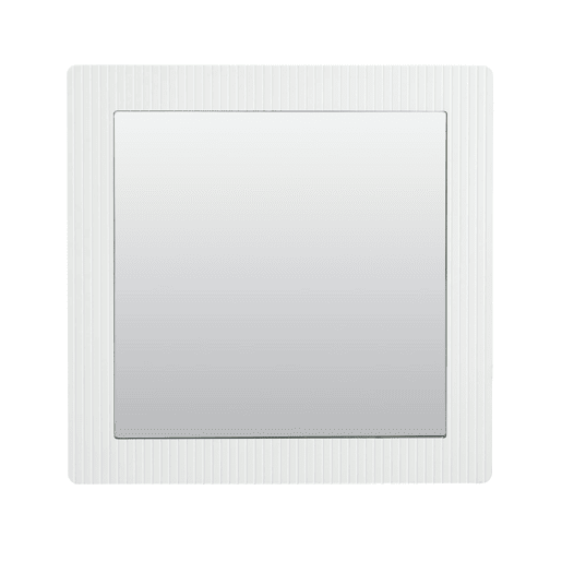 Espelho de parede quadrado 80x80 cm - moldura em madeira branca, design moderno e intemporal - branco