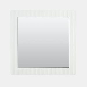 Espelho de parede quadrado 80x80 cm - moldura em madeira branca, design moderno e intemporal - branco