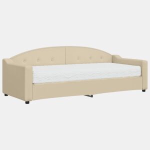 Sofá-cama, Sofá conversível com colchão 80x200 cm tecido cor creme