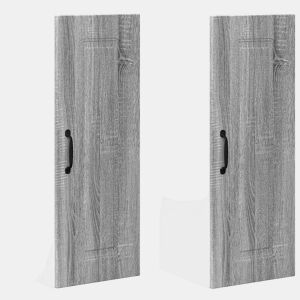 Lote de 2 Armários de cozinha suspendidos - Cozinha modular Colgantes Cinza Sonoma 30 x 31 x 80 cm
