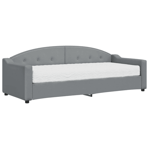 Sofá-cama, Sofá conversível com colchão 80x200 cm tecido cinzento-claro Sofá-cama, Sofá conversível com colchão 80x200 cm tecido cinzento-claro