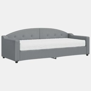 Sofá-cama, Sofá conversível com colchão 80x200 cm tecido cinzento-claro