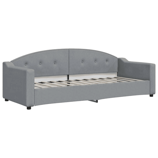 Sofá-cama, Sofá conversível com colchão 80x200 cm tecido cinzento-claro Sofá-cama, Sofá conversível com colchão 80x200 cm tecido cinzento-claro