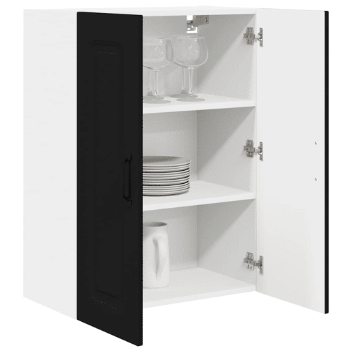 Armário de cozinha suspenso - armario de cocina colgante com porta Preto 60 x 31 x 80 cm