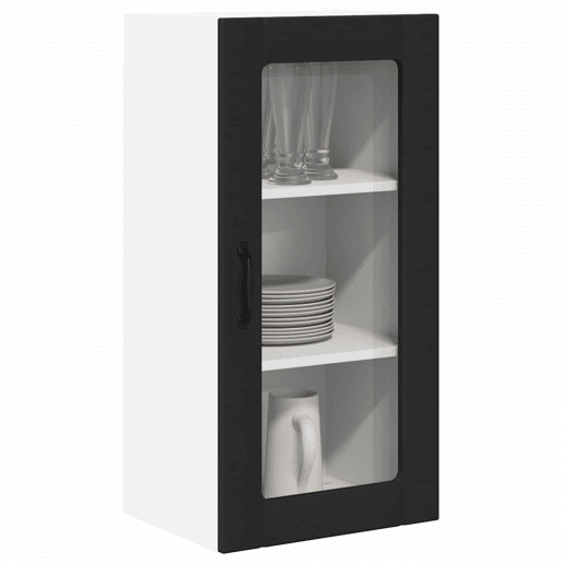 Armário de cozinha suspenso - armario de cocina colgante com porta Preto 40 x 31 x 80 cm