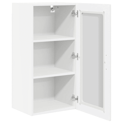 Lote de 2 Armários de cozinha suspendidos - Cozinha modular Colgantes com porta Branco Brilhante