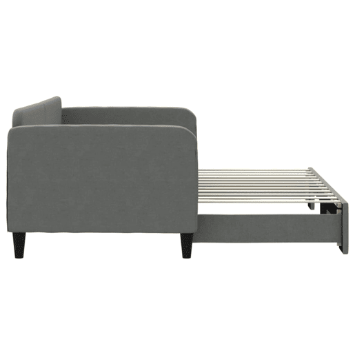 Sofá-cama, Sofá conversível com gavetão 90x200 cm tecido cinzento-escuro