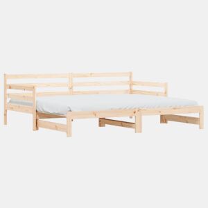 Sofá-cama, Sofá conversível com gavetão 90x200 cm madeira de pinho maciça