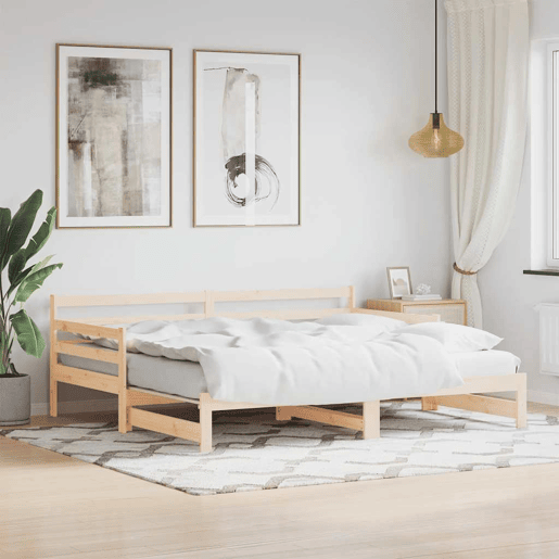 Sofá-cama, Sofá conversível com gavetão 90x200 cm madeira de pinho maciça
