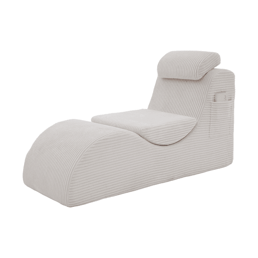 Poltrona moderna - Design ergonómico, espuma de alta elasticidade, capa removível, com bolso lateral - Bege