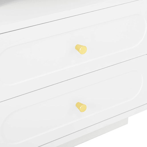 Mesa de cabeceira 50x40x60 cm - 2 gavetas, 1 espaço aberto, LED - Branco