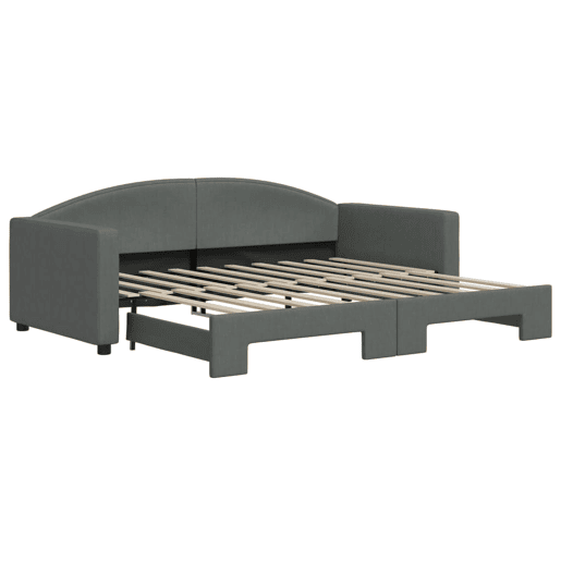 Sofá-cama, Sofá conversível com gavetão 90x190 cm tecido cinzento-escuro