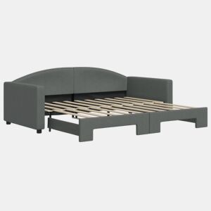 Sofá-cama, Sofá conversível com gavetão 90x190 cm tecido cinzento-escuro