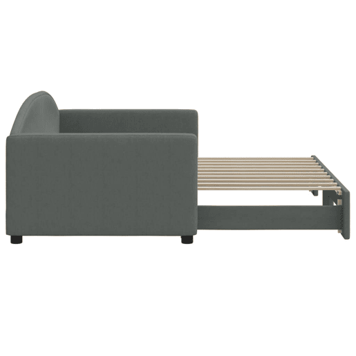 Sofá-cama, Sofá conversível com gavetão 90x190 cm tecido cinzento-escuro