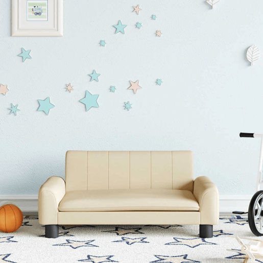 Sofá infantil, Sofá para criança 70x45x30 cm tecido cor creme