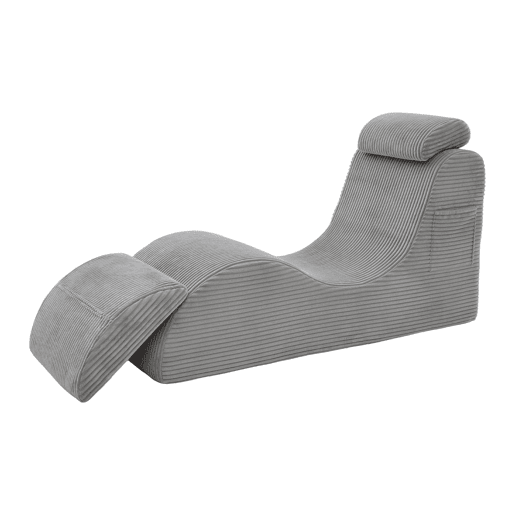 Poltrona ergonómica moderna - Design exclusivo, almofada removível, espuma de alta elasticidade - Cinza claro