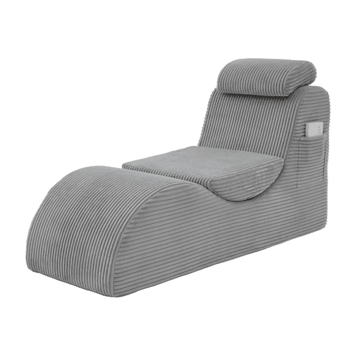 Poltrona ergonómica moderna - Design exclusivo, almofada removível, espuma de alta elasticidade - Cinza claro