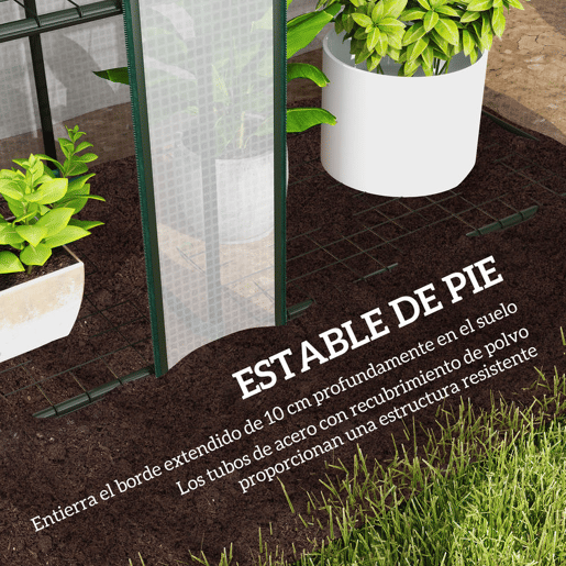 Outsunny Estufa Pequena Estufa de Exterior com Prateleiras de 3 Níveis Portas com Fecho de Correr e Estrutura de Aço Estufa para Cultivar Plantas Flores 215x46x151 cm Branco