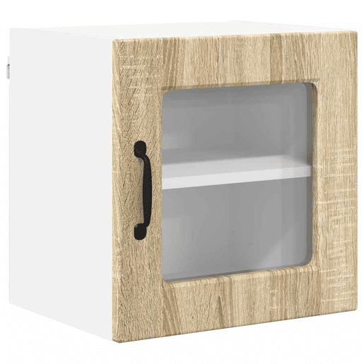Lote de 2 Armários de cozinha suspendidos - Cozinha modular Colgantes com porta Carvalho Sonoma
