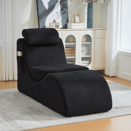 Poltrona ergonómica moderna - Design exclusivo, espuma elástica, capa removível, com bolso - Preto