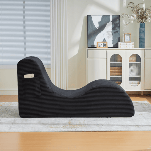 Poltrona ergonómica moderna - Design exclusivo, espuma elástica, capa removível, com bolso - Preto