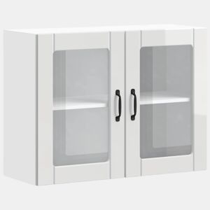 Armário parede de cozinha - Cozinha modular porta vidro branco brilhante