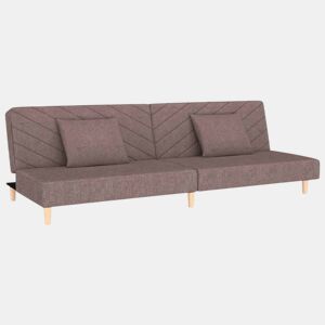 Sofá-cama, Sofá conversível 2 lugares c duas almofadas tecido cinza-acastanhado