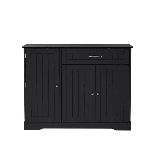 Aparador com 3 portas e 1 gaveta - Moderno e elegante para sala de estar, sala de jantar e hall de entrada - Preto Aparador com 3 portas e 1 gaveta - Moderno e elegante para sala de estar, sala de jantar e hall de entrada - Preto