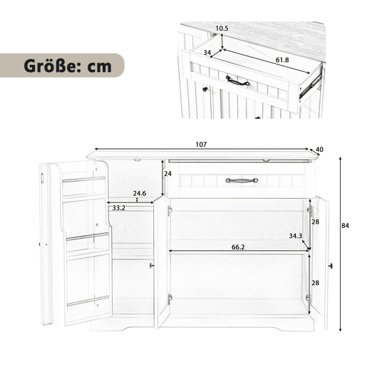 Aparador com 3 portas e 1 gaveta - Moderno e elegante para sala de estar, sala de jantar e hall de entrada - Preto Aparador com 3 portas e 1 gaveta - Moderno e elegante para sala de estar, sala de jantar e hall de entrada - Preto