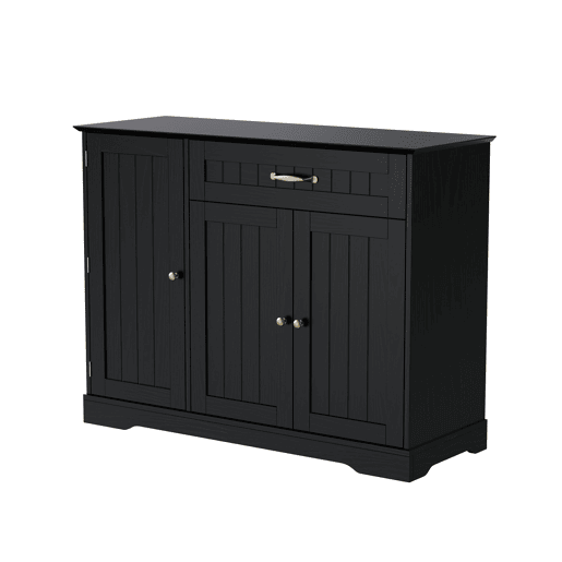 Aparador com 3 portas e 1 gaveta - Moderno e elegante para sala de estar, sala de jantar e hall de entrada - Preto Aparador com 3 portas e 1 gaveta - Moderno e elegante para sala de estar, sala de jantar e hall de entrada - Preto