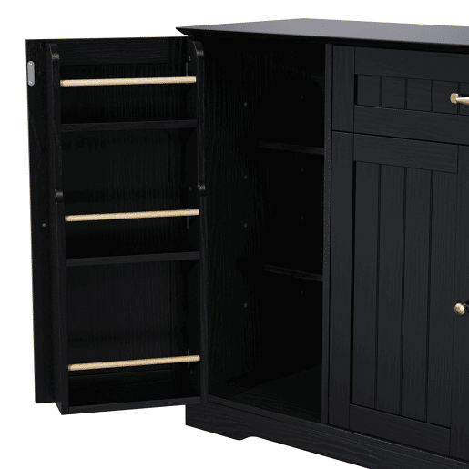 Aparador com 3 portas e 1 gaveta - Moderno e elegante para sala de estar, sala de jantar e hall de entrada - Preto Aparador com 3 portas e 1 gaveta - Moderno e elegante para sala de estar, sala de jantar e hall de entrada - Preto