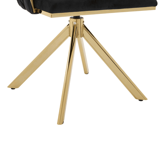 Poltrona giratória de 2 lugares - Metal resistente, ergonomia, luxo aveludado - Preto