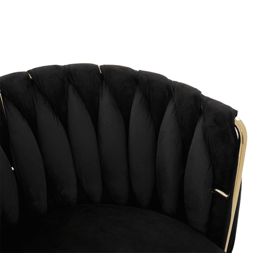 Poltrona giratória de 2 lugares - Metal resistente, ergonomia, luxo aveludado - Preto