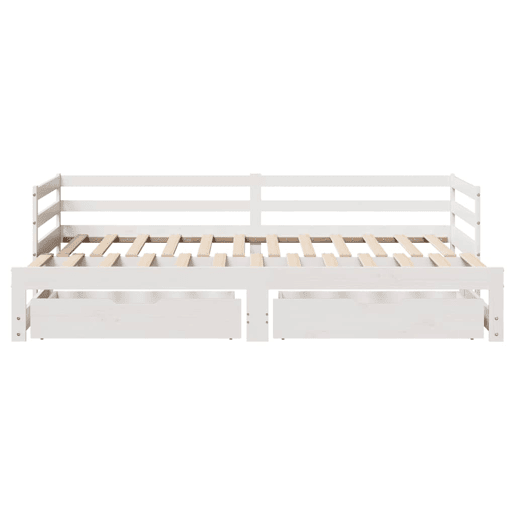 Sofá-cama, Sofá conversível com gavetão e gavetas sem colchão 80x200 cm branco