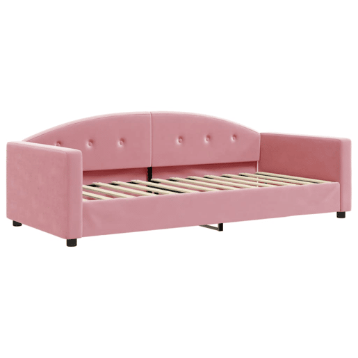 Sofá-cama, Sofá conversível 90x200 cm veludo rosa