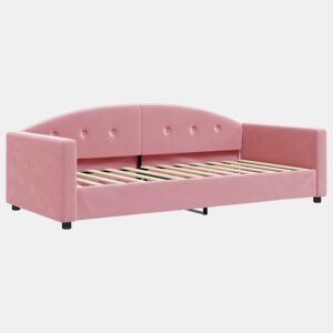 Sofá-cama, Sofá conversível 90x200 cm veludo rosa