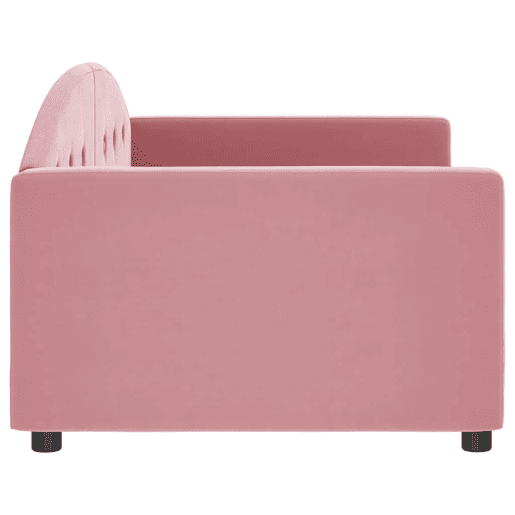Sofá-cama, Sofá conversível 90x200 cm veludo rosa